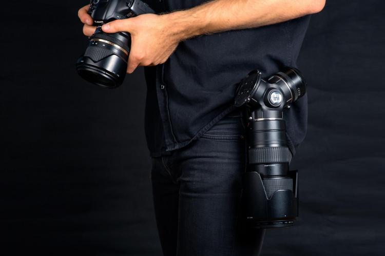 TriLens camera lens hip mount - Camera Lens holster attaches to your belt for quick and easy access to 3 camera lenses