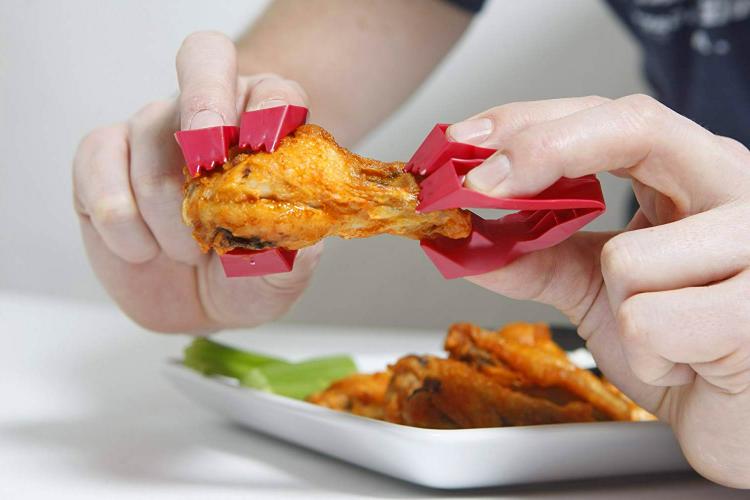 Trongs: Mini Finger Tongs Keep Your Hands Clean While Eating Messy Foods