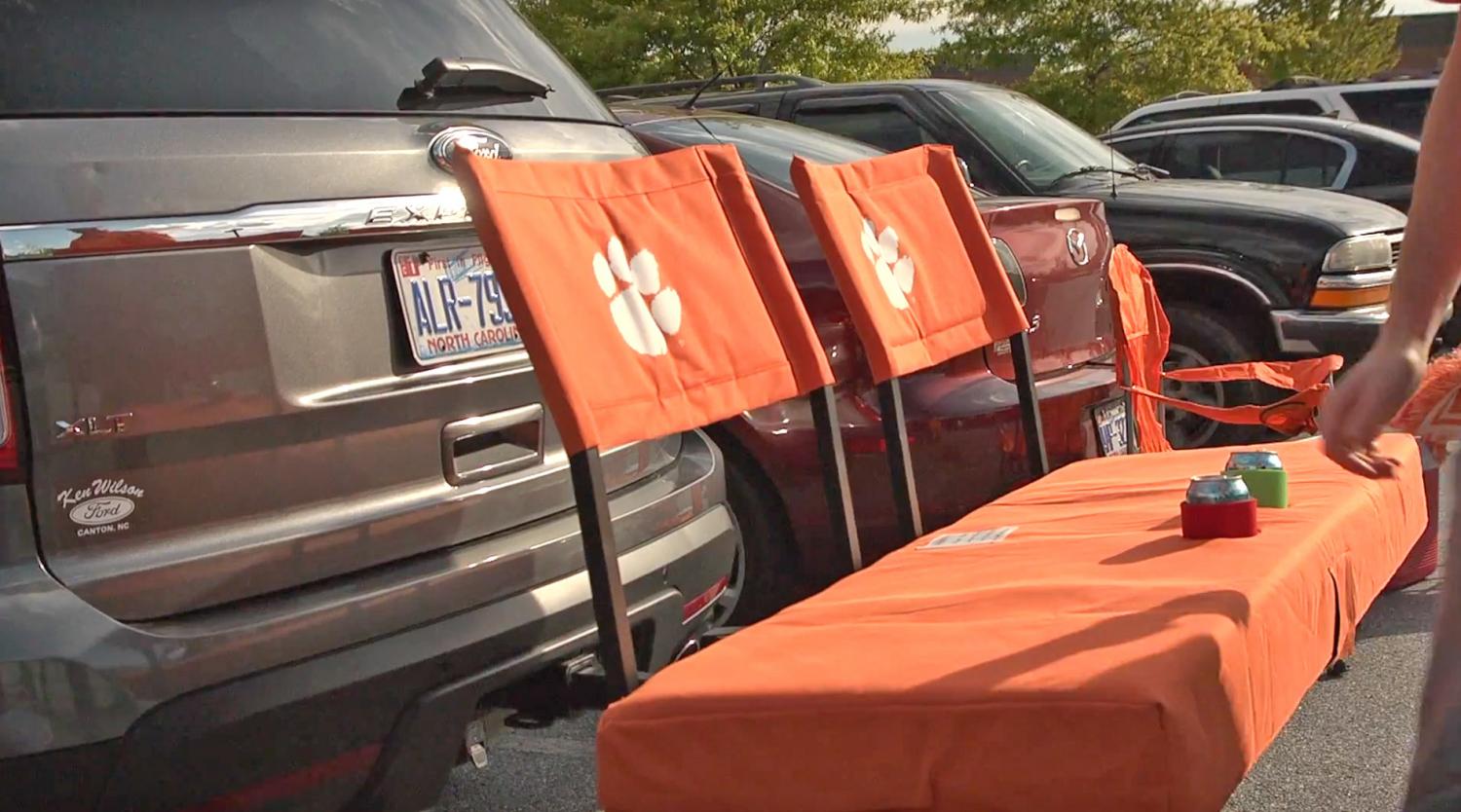 Truck Hitch Cargo Holder Doubles as Seating For Tailgating or Camping - Rivalry Outdoor Portable Cargo Carrier Folding Tailgate Hitch Seat