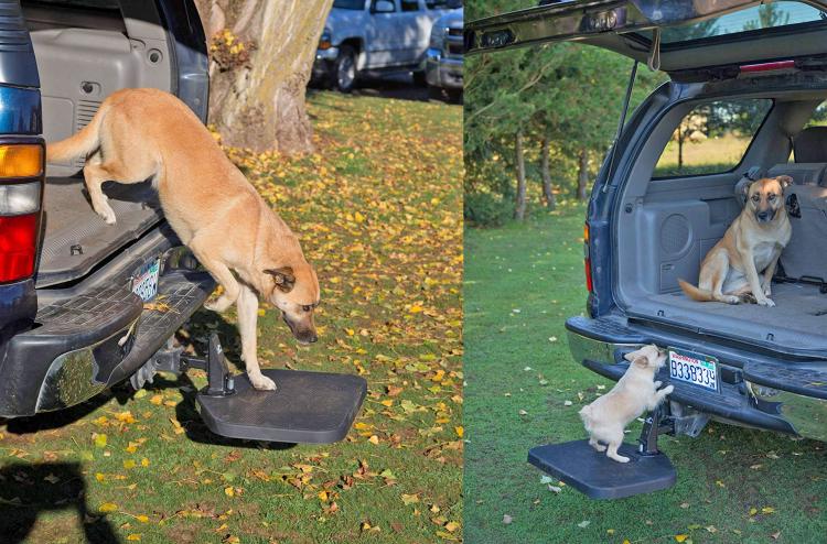 Twistep Truck Hitch Dog Step - Folding car hitch dog stepper
