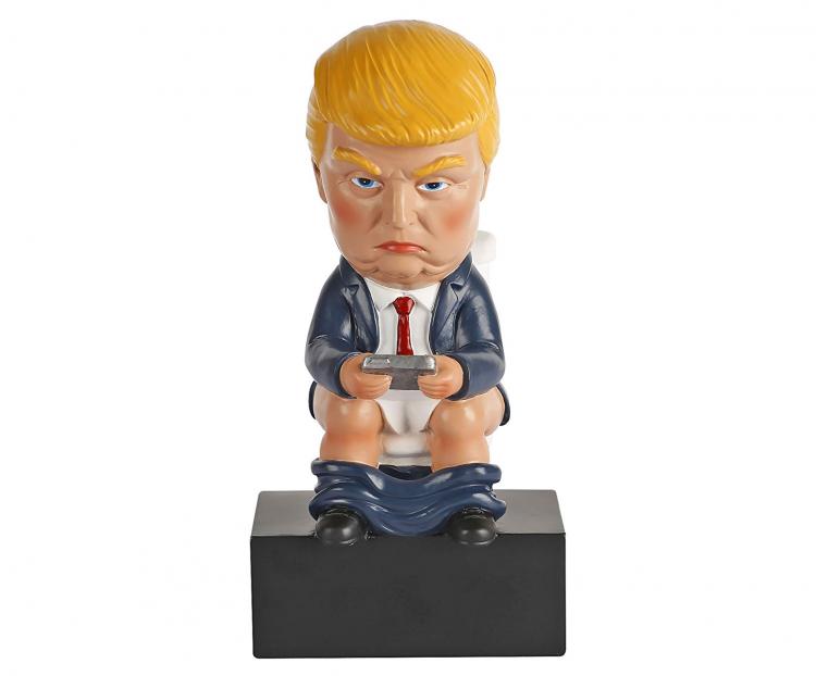 Trump Tweeting On The Toilet Mini Statue