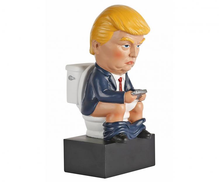 Trump Tweeting On The Toilet Mini Statue