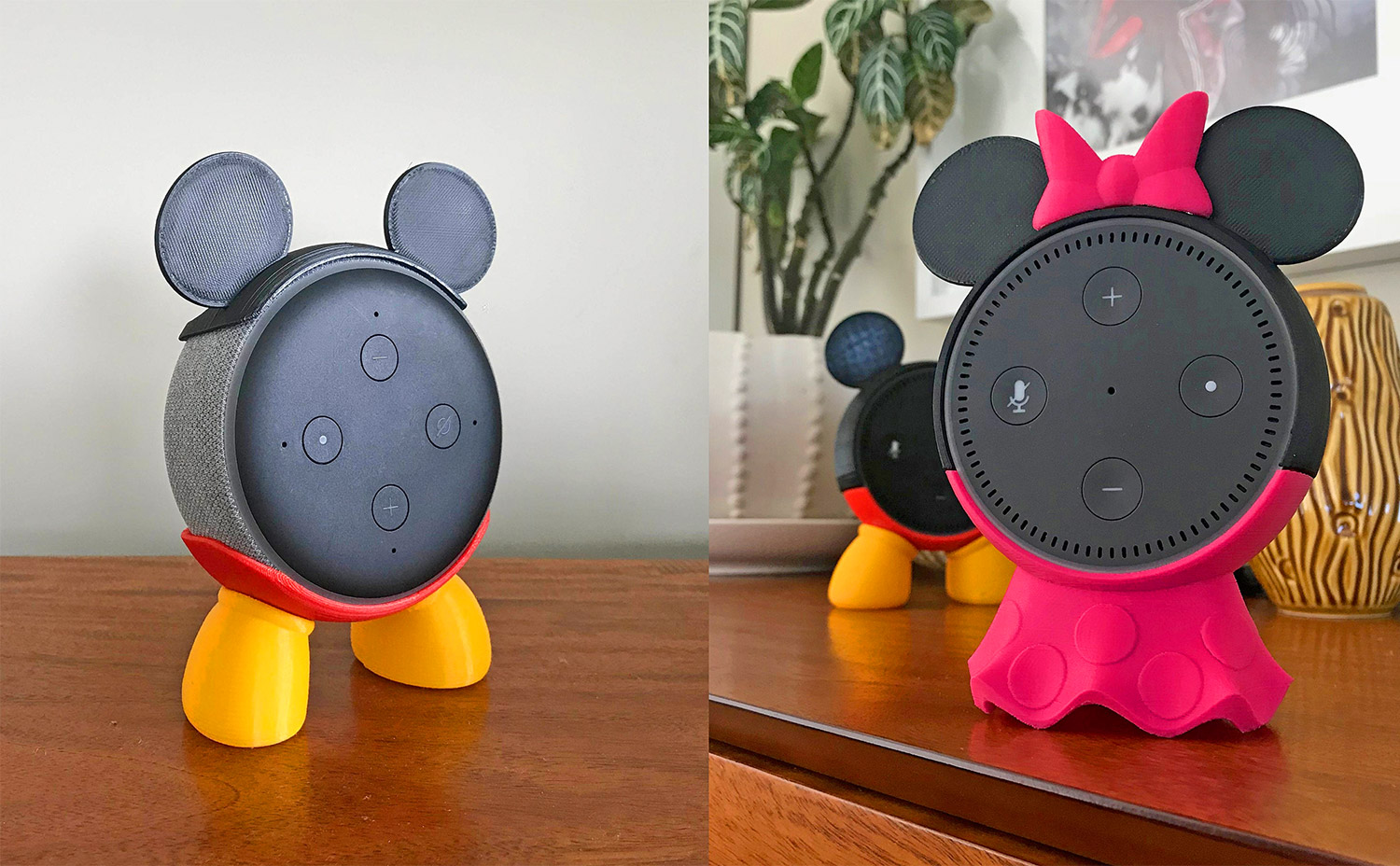 3D Printed Smart Speaker Holder Turns Your Amazon Echo Dot Into Mickey Or Minnie Mouse