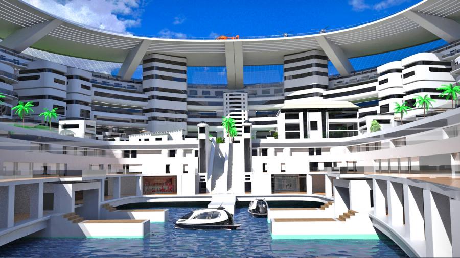 Turtle-Shaped Floating City