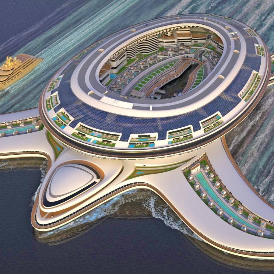 Turtle-Shaped Floating City