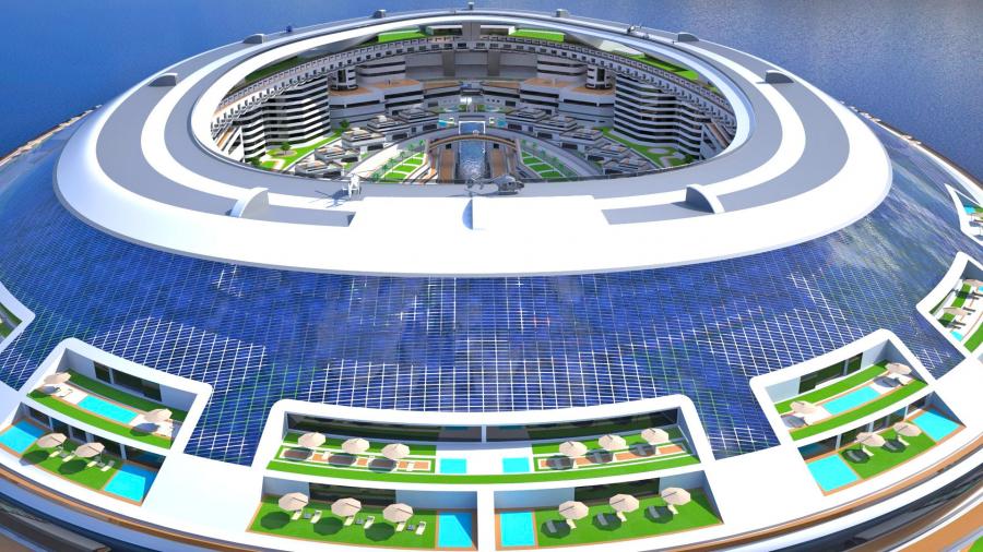 Turtle-Shaped Floating City
