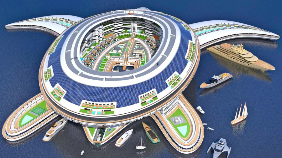 Turtle-Shaped Floating City