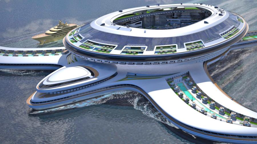 Turtle-Shaped Floating City