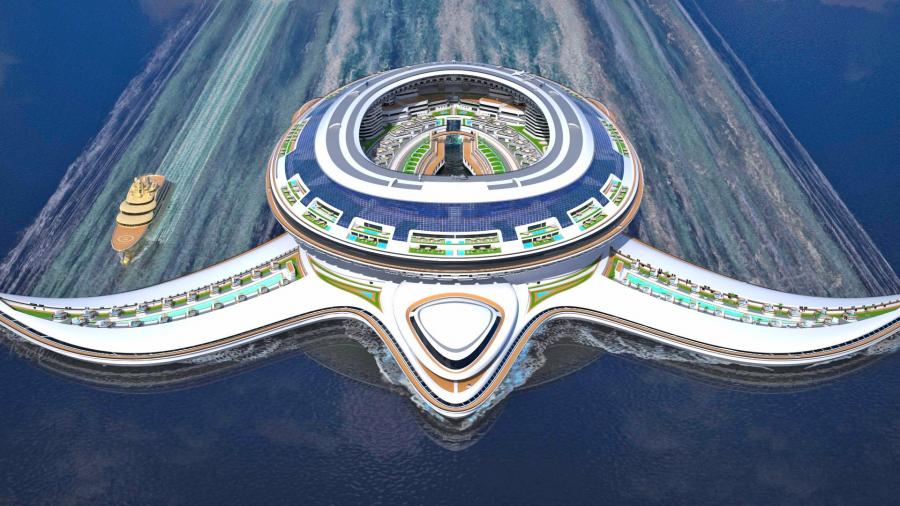 Turtle-Shaped Floating City