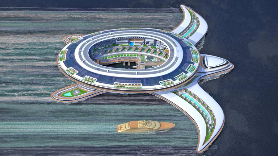Turtle-Shaped Floating City