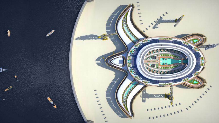 Turtle-Shaped Floating City