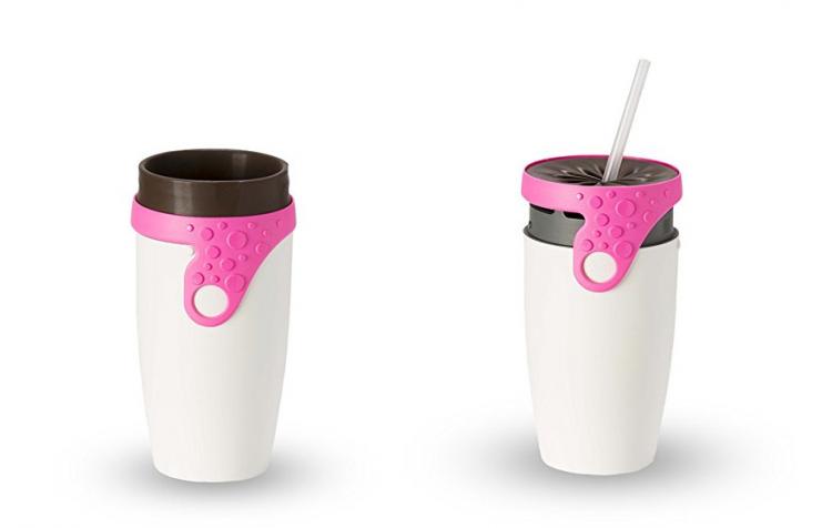 Aperture Cup Twizz Travel Mug - Silicone Membrane Mug Lid - Aperture closing lid travel cup