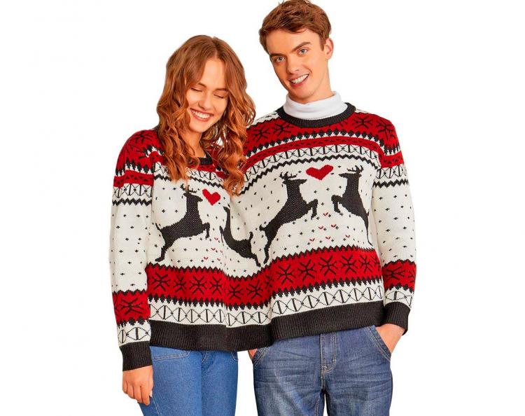 Two Person Connected Ugly Christmas Sweater - Dual-person ugly Christmas sweater