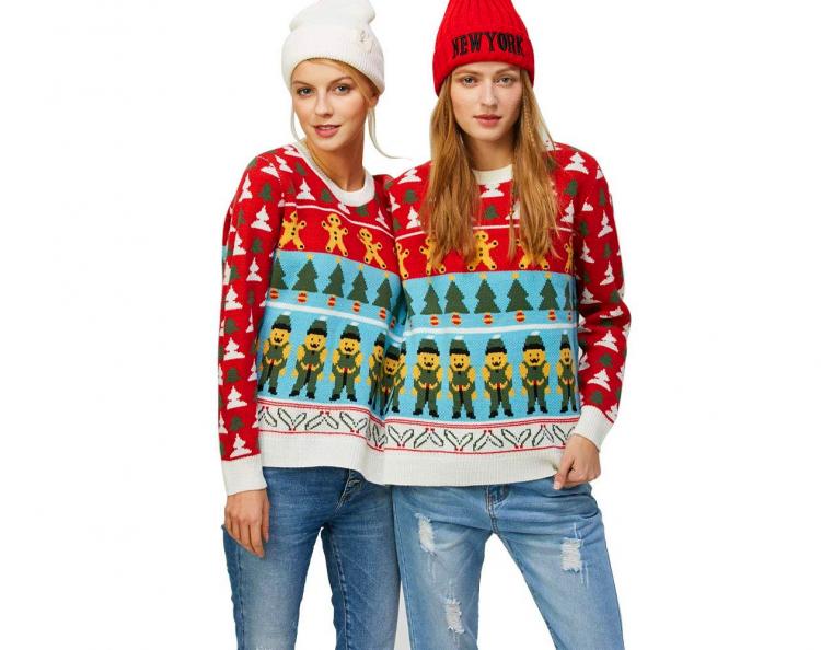 Two Person Connected Ugly Christmas Sweater - Dual-person ugly Christmas sweater