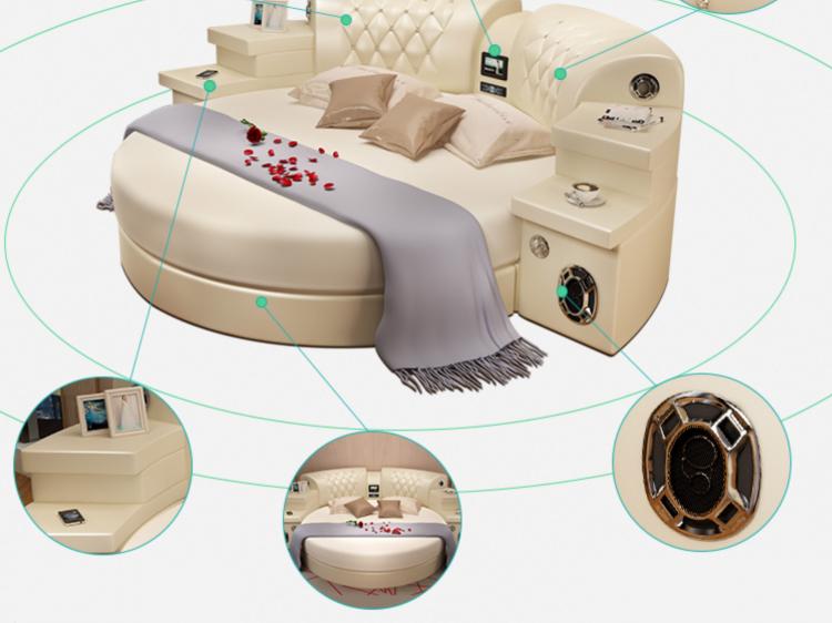 Ultimate Bed 2.0 - Bed with integrated massage chairs, bed with integrated surround sound speakers, bed with built-in TV