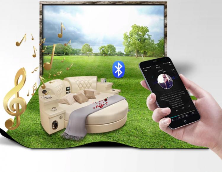 Ultimate Bed 2.0 - Bed with integrated massage chairs, bed with integrated surround sound speakers, bed with built-in TV