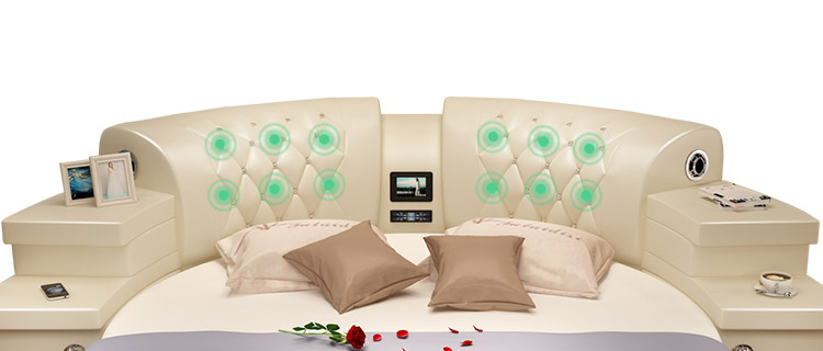 Ultimate Bed 2.0 - Bed with integrated massage chairs, bed with integrated surround sound speakers, bed with built-in TV