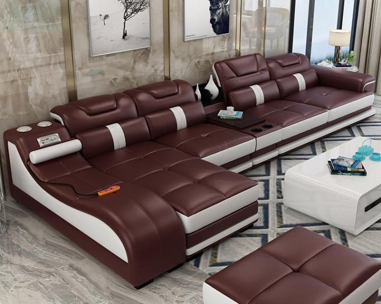 Ultimate Couch - Giant leather sectional couch with integrated massage chair - couch with speakers, couch with bookcase - Incredible Sofa