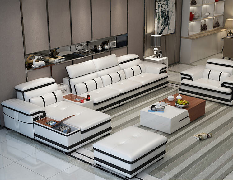 Ultimate Couch - Giant leather sectional couch with integrated massage chair - couch with speakers, couch with bookcase - Incredible Sofa