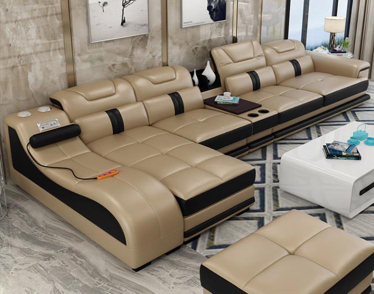 Ultimate Couch - Giant leather sectional couch with integrated massage chair - couch with speakers, couch with bookcase - Incredible Sofa