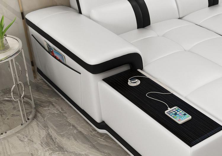 Ultimate Couch - Giant leather sectional couch with integrated massage chair - couch with speakers, couch with bookcase - Incredible Sofa