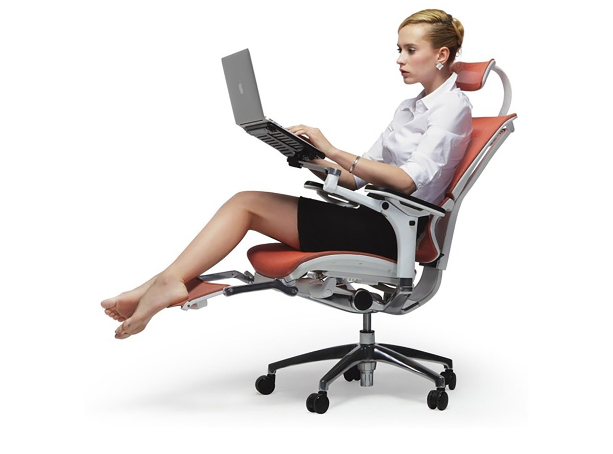 This Ultimate Office Chair Has a Laptop Mount, Leg Rests, and a Head Rest