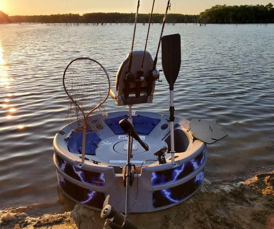 Ultraskiff 360 - Circular personal boat for fishing or hunting by yourself - 1 person boat