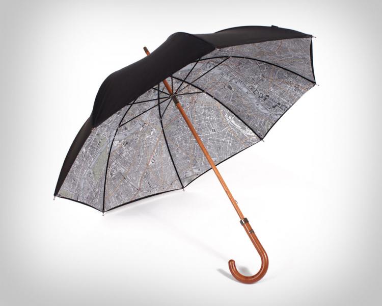 Umbrella With a Map of London on the Inside of It