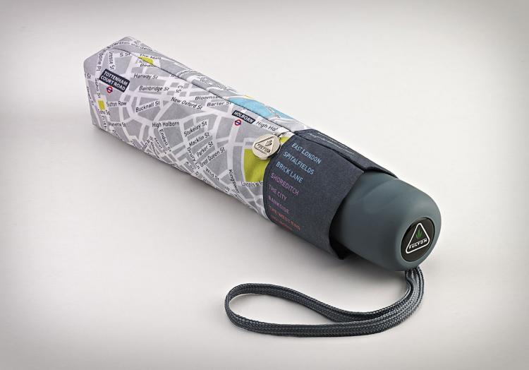 Umbrella With a Map of London on the Inside of It