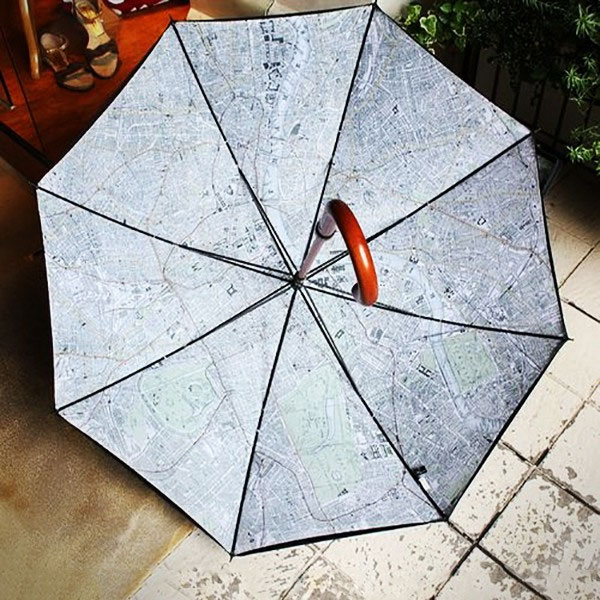 Umbrella With a Map of London on the Inside of It