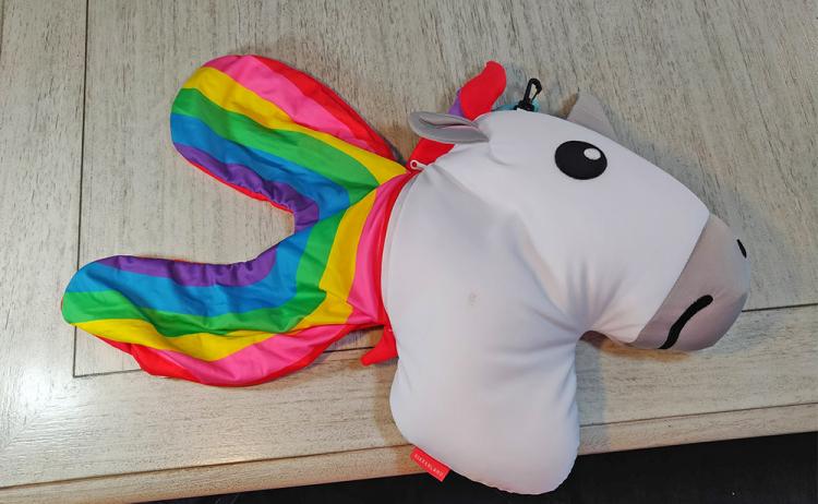 Unicorn Pillow Converts Into a Rainbow Travel Neck Pillow - Unicorn/Rainbow changing travel pillow