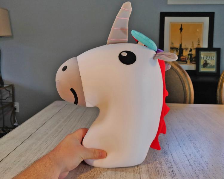 Unicorn Pillow Converts Into a Rainbow Travel Neck Pillow - Unicorn/Rainbow changing travel pillow