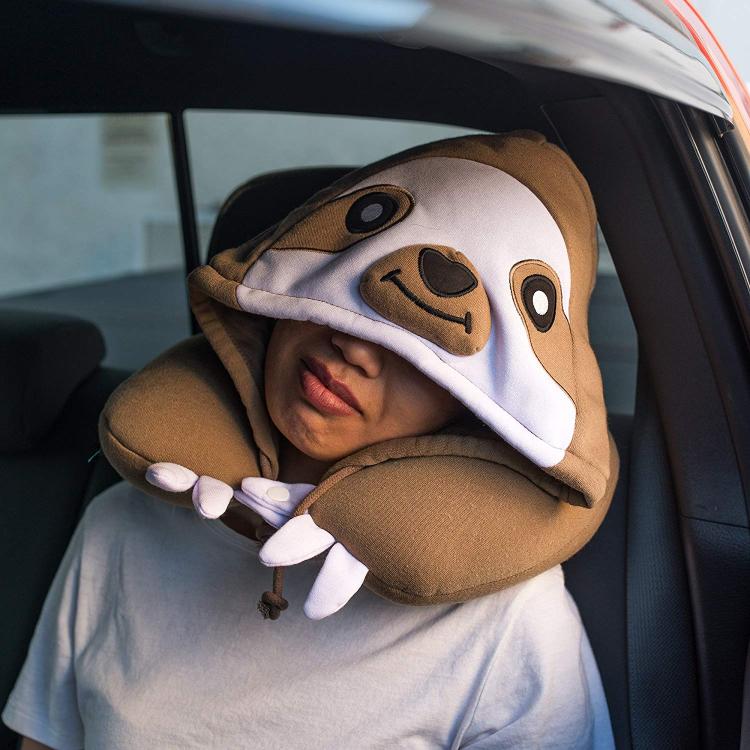Sloth Hooded Neck Pillow