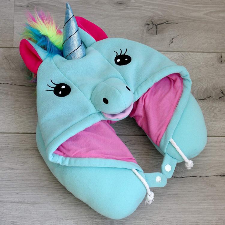 Unicorn Hooded Neck Pillow