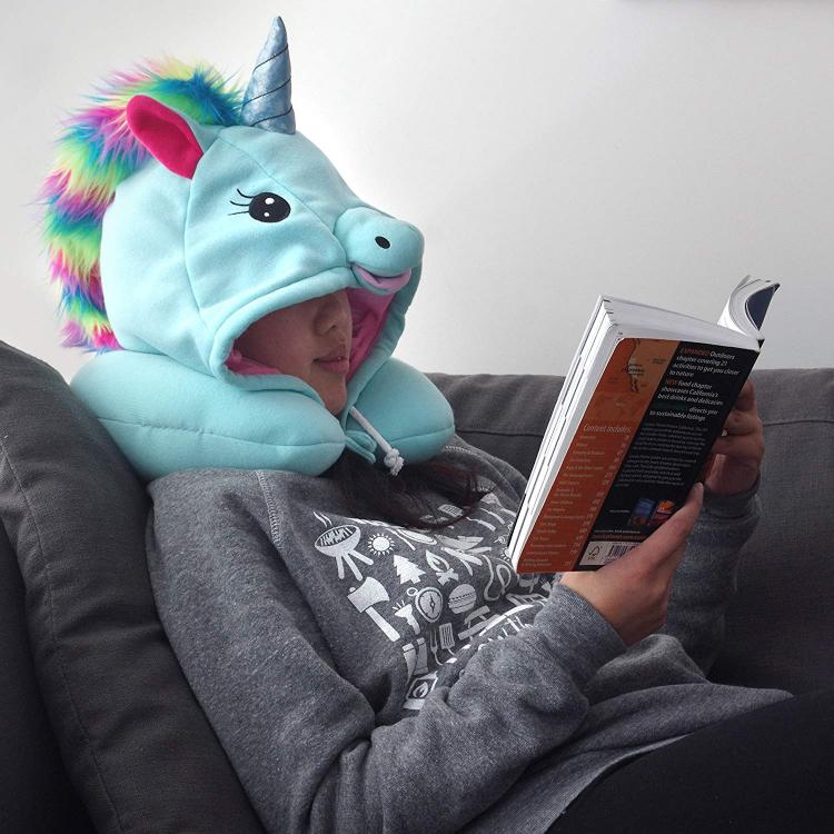 Unicorn Hooded Neck Pillow