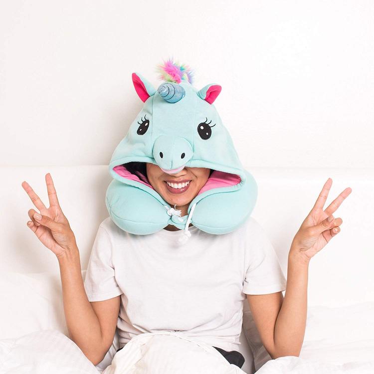 Unicorn Hooded Neck Pillow