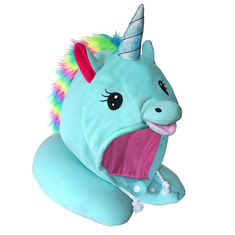 Unicorn Hooded Neck Pillow