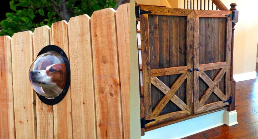 Fence bubble dog window - Barn door dog gate