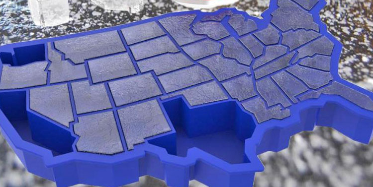 United States Shaped Ice Cube Tray
