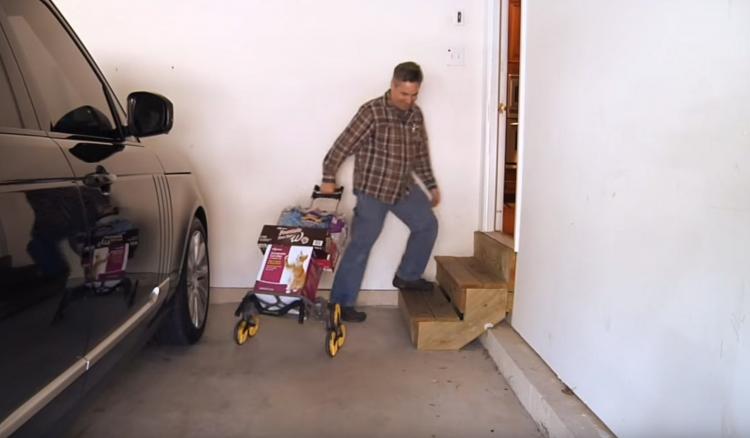 UpCart Stair Climbing Trolley Cart - Foldable helps you haul things up and down stairs