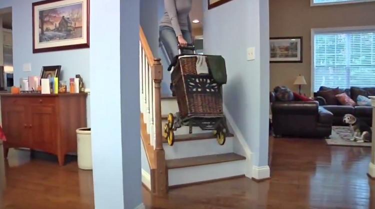 UpCart Stair Climbing Trolley Cart - Foldable helps you haul things up and down stairs