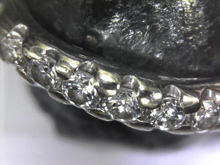 Magnified Black Diamond Ring