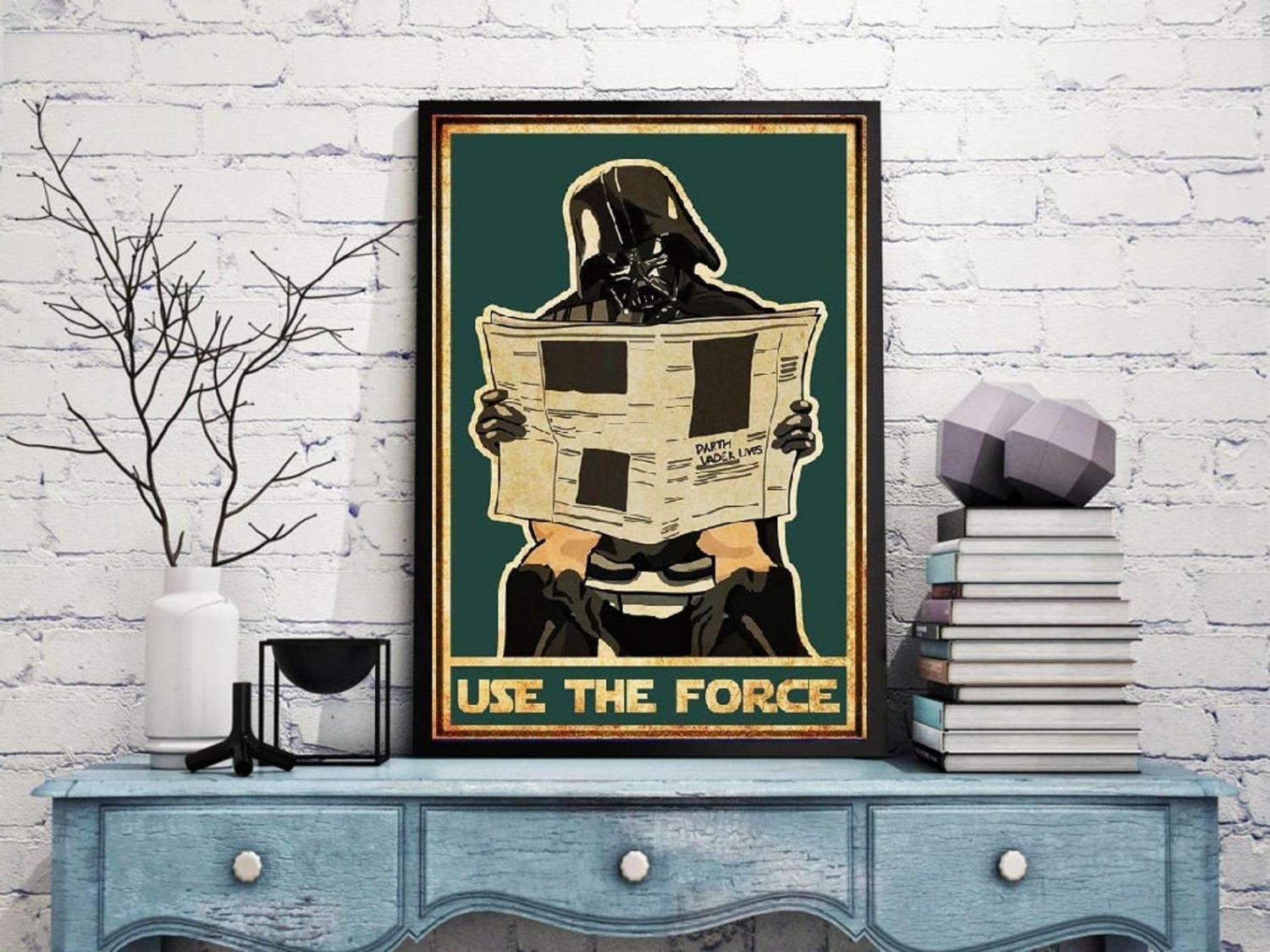 Use The Force Star Wars Toilet Bathroom Sign - Funny Star Wars Bathroom Sign