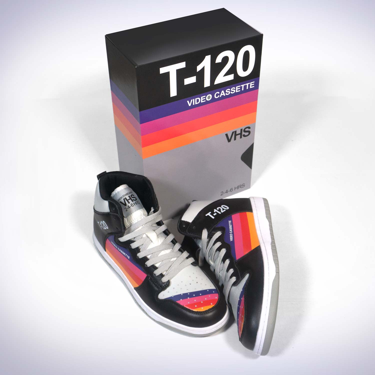 VHS Tape Shoes - Nostalgic T-120 VHS sneakers