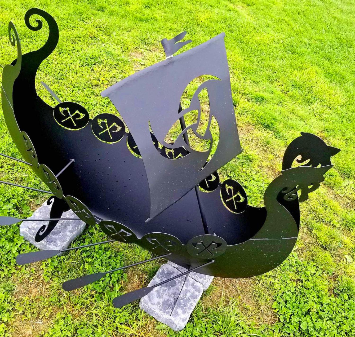 Viking Ship Fire Pit - Metal Fabricated Viking Ship