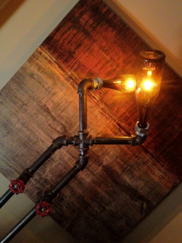 Antique Beer Bottle Vintage Piping Lamp