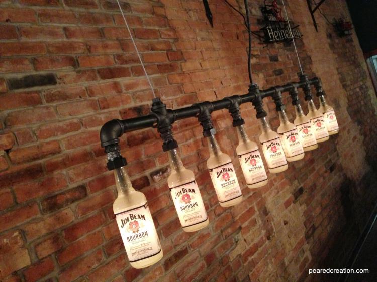 Antique Beer Bottle Vintage Piping Lamp - Jim Beam