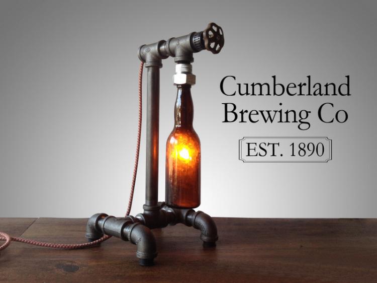 Antique Beer Bottle Vintage Piping Lamp
