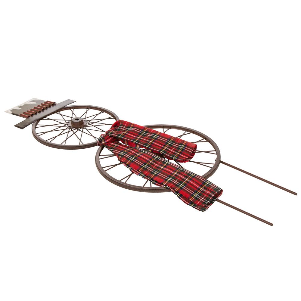 Vintage Bicycle Wheels Turned Into Snowmen - Bike turn snowman Christmas Decorations