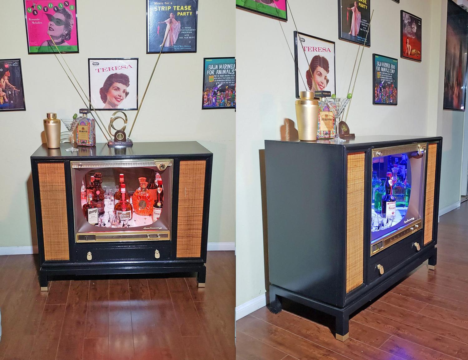 Vintage TV Liquor Cabinets - How to build diy retro television booze cabinet bar cart